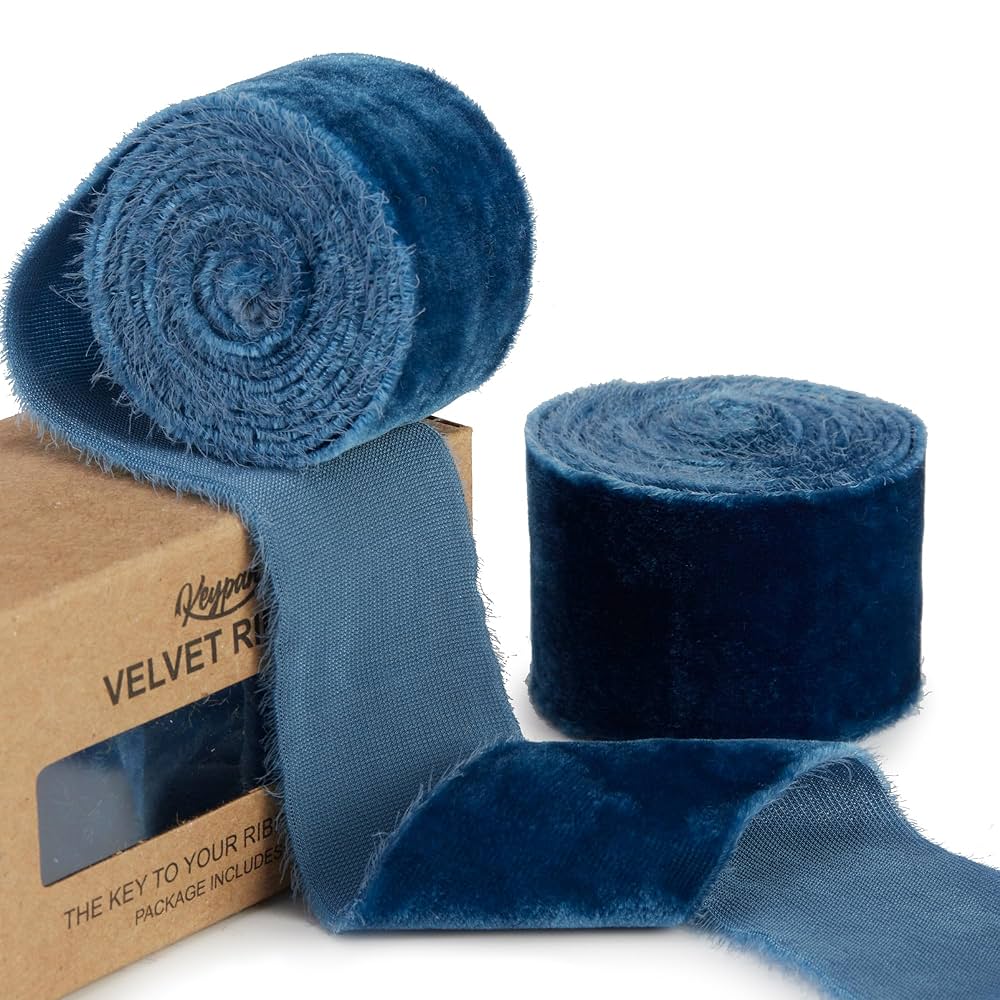 Amazon.com: Keypan Blue Velvet Ribbon for Gift Wrapping - 1